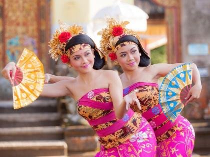 Girls Performing Traditional Dance in Bali, Indonesia.