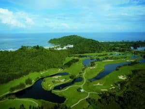 View over golf course, Shangri-La Rasa Ria Resort