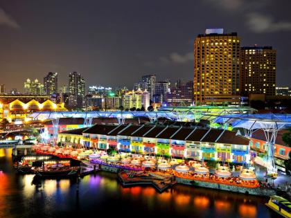 Clark Quay by Night, Singapore