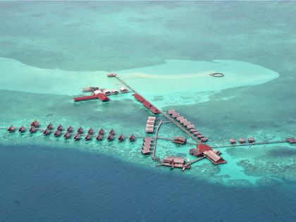 Aerial of Kapalai Island & Resort