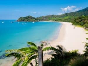 Summer seascape on tropical koh Lanta island in Thailand