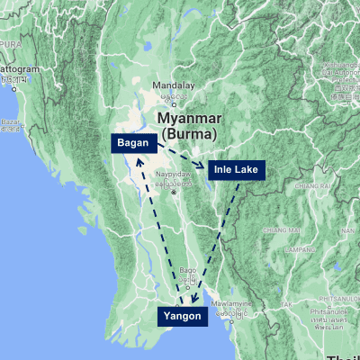 Map Highlights of Myanmar